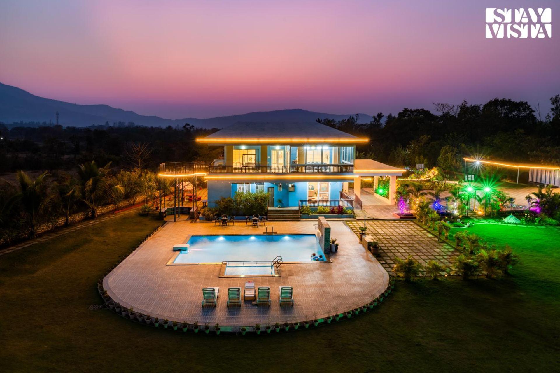 Stayvista'S Hillside Meadows - Mountainside Retreat With Farm View, Pool & Deck, Lawn & Gazebo Chinchavli Luaran gambar